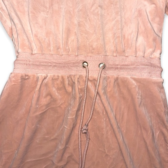 CALVIN KLIEN WOMANS VELOUR DRAWSTRING DRESS IN CAF OLE LIGHT PINK MEDIUM - Picture 6 of 8